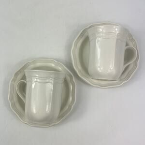 Mikasa French Countryside White Coffee Mugs & Saucers Set of 2 F9000 Malaysia